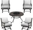 Outdoor Deck Fireplace Luxury Redwood Valley 5 Piece Black Steel Outdoor Patio Fire Pit Seating Set with Bare Cushions