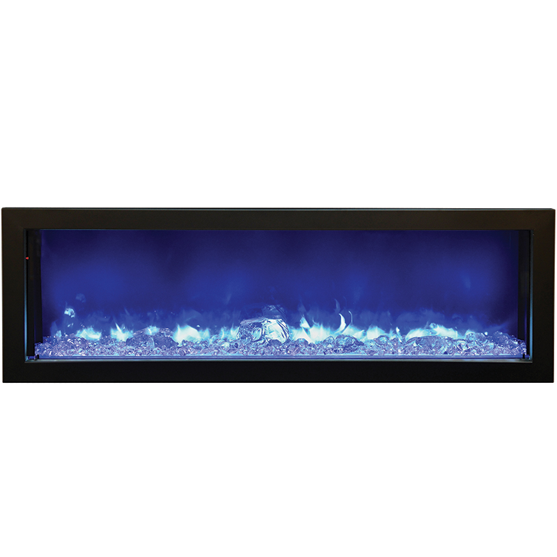 Outdoor Electric Fireplace with Heat Awesome 50" Panorama Series Deep Electric Outdoor Fireplace W Black Steel Surround by Amantii