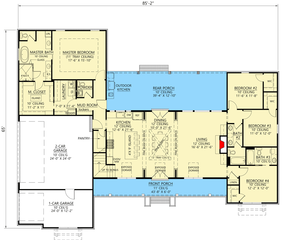 Plan SM Exclusive Modern Farmhouse Plan with Split eb0d211ab8209a2b615af278ff0e5236