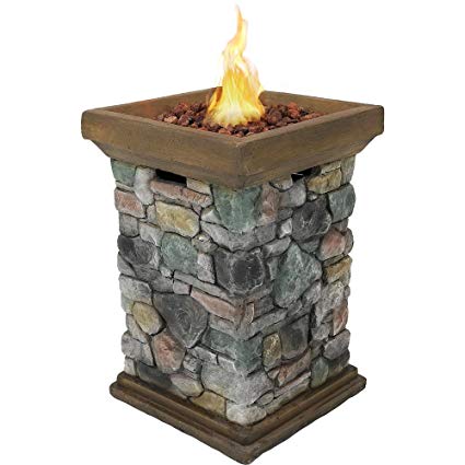 Outdoor Fireplace Kits Wood Burning Awesome Sunnydaze Propane Fire Pit Column Outdoor Gas Firepit for Outside Patio & Deck with Cast Rock Design Lava Rocks Waterproof Cover and Steel