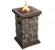 Outdoor Fireplace Propane Beautiful Peaktop Outdoor Natural Slate Rock Square Column Propane Gas