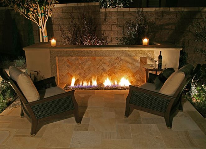 outdoor gas fireplace w herringbone brick Repin By beb c449cfec7d702a055d