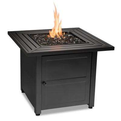 Outdoor Gas Fireplace Table Awesome 30 In W Black Weather Resistant Steel Lp Gas Outdoor Fire Pit with Electronic Ignition and Black Fire Glass