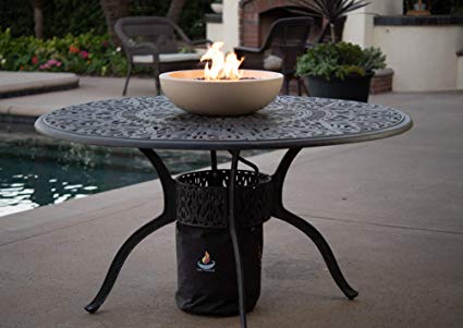 A Fire Pit for Your Patio Table Landscape Quality Tabletop Fire Bowl Made of Concrete with 50 000 BTU Stainless Steel Burner Runs on Propane 71dDz DvbML SX425