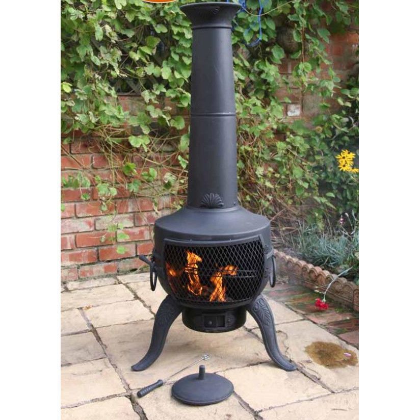 Black Steel Chiminea Log Burner Wood Heater Charcoal Modern 130d28d32a9d7b72cc4ab24bfeb3584c