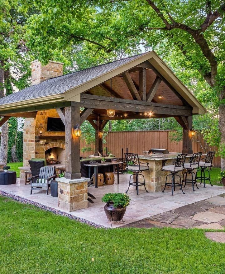 Outdoor Pavilion with Fireplace Beautiful Gorgeous Kitchen Design Ideas for Outdoor Kitchen 10