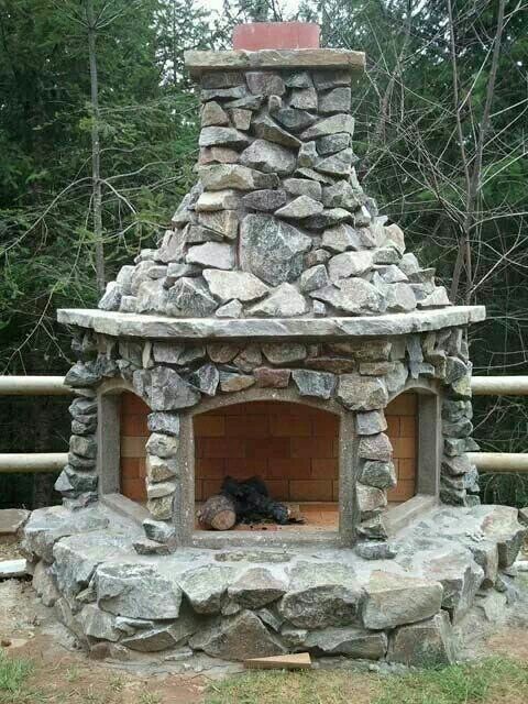 Outdoor Rock Fireplace Awesome Outside Fireplace Things that I Like