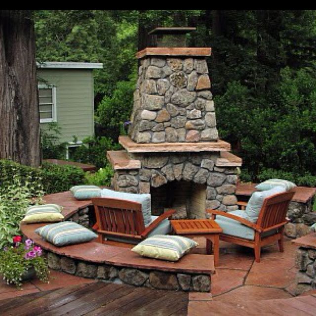 Outdoor Rock Fireplace Inspirational I Like the Rock Benches with the Big Slate On top Maybe We