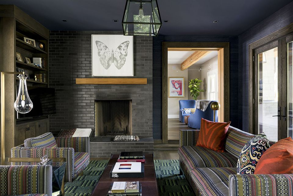 19 Gorgeous Living Room Color Schemes for Every Taste fin 31 natural black brick boho living room 59f4ec86c a38ae
