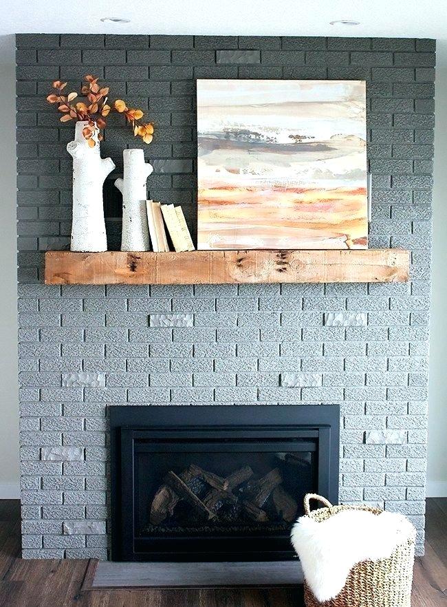 painting brick fireplace mantel makeover amazing transformation love the new gray paint color white mant