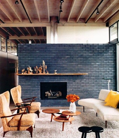 Painted Brick Fireplace Colors Inspirational touch Of Color Urban Chic