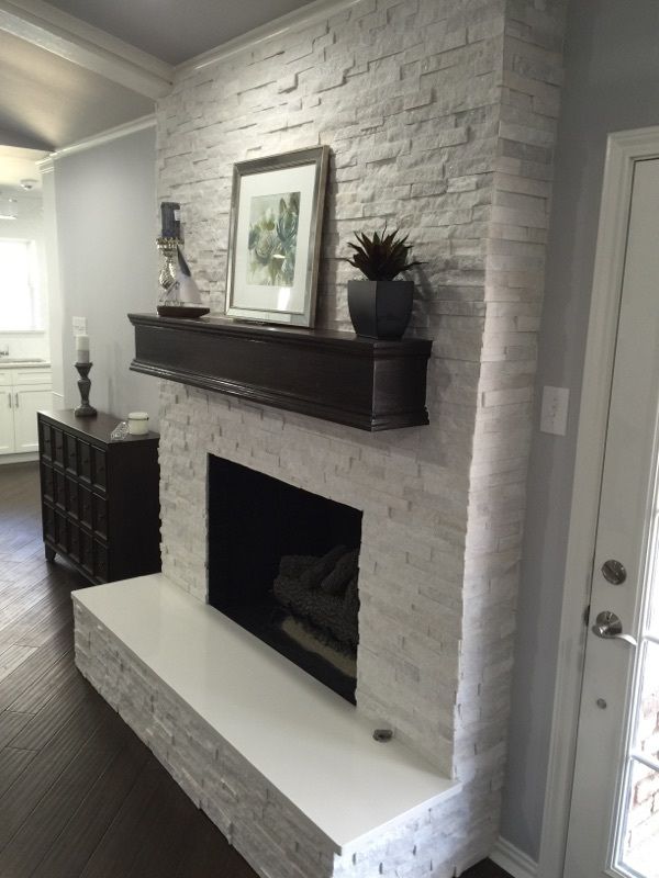 Fireplace makeover Crystal White Quartzite 6x24 ffd4457b516ff6a31a3752d98cc1b446