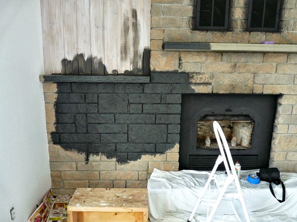 Painted Stone Fireplace Awesome Paint Stone Fireplace Charming Fireplace