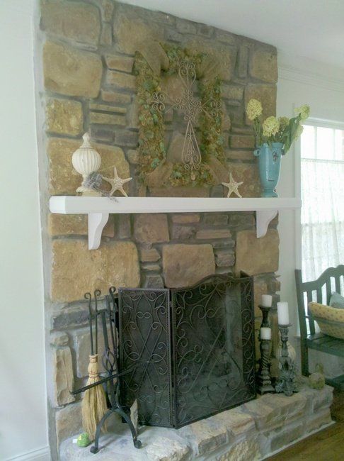 Painted Stone Fireplace Inspirational How to Make A Dated Fireplace Fabulous and then some