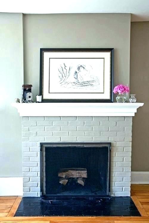 Painting Brick Fireplace White Awesome Gray Fireplace Mantel – Cocinasaludablefo