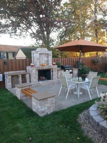 Patio with Fireplace New Pavestone Rumblestone 84 In X 38 5 In X 94 5 In Outdoor