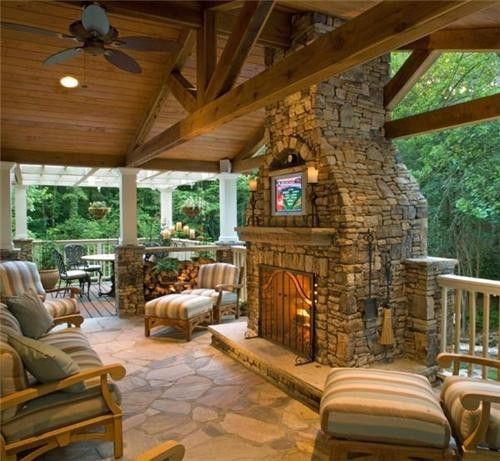 Porch Fireplace Beautiful so Peaceful Looking â¥for the Homeâ¥