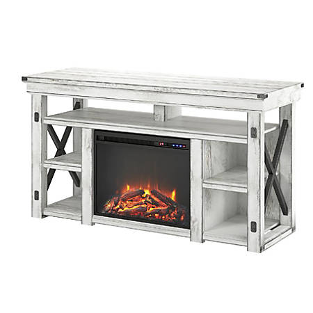 Realistic Electric Fireplace Insert Elegant Ameriwoodâ¢ Home Wildwood Fireplace Tv Stand for Flat Panel Tvs Up to 60" Distressed White Item