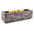 Rectangular Fireplace Lovely Real Flame Stone Grey Ledgestone 65 000 Btu Liquid Propane
