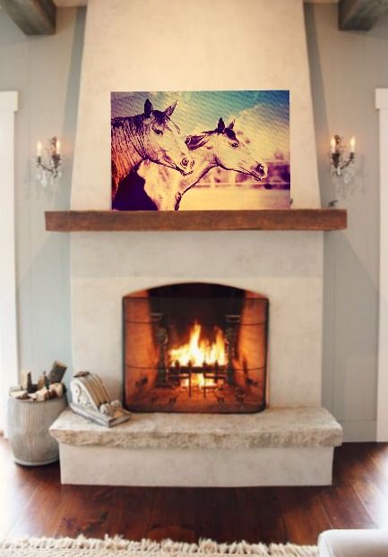 Redone Fireplace New Horse Focal Point Above Fireplace Mantle Decor Decorating