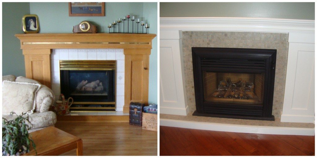 Fireplace Upgrade Ideas Aeronauticsp fireplace update ideas with Stoneskin tile and painting the brass 1024x512