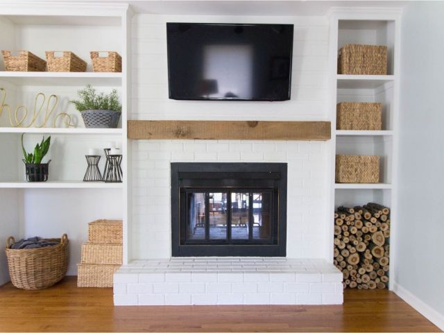 Refurbished Fireplace Unique Refurbished Fireplaces Built In Shelves Around Shallow Depth