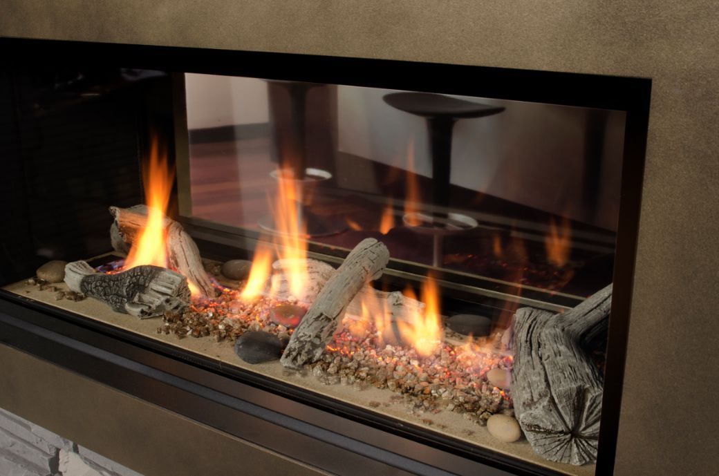 Rettinger Fireplace Elegant Valor L1 Linear 2 Sided Series Quality Fireplace & Bbq