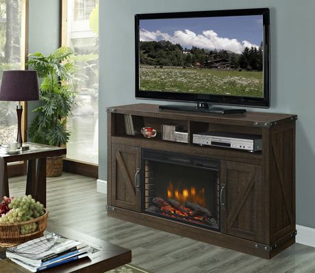 Muskoka Aberfoyle 53" Media Electric Fireplace Rustic Brown Finish
