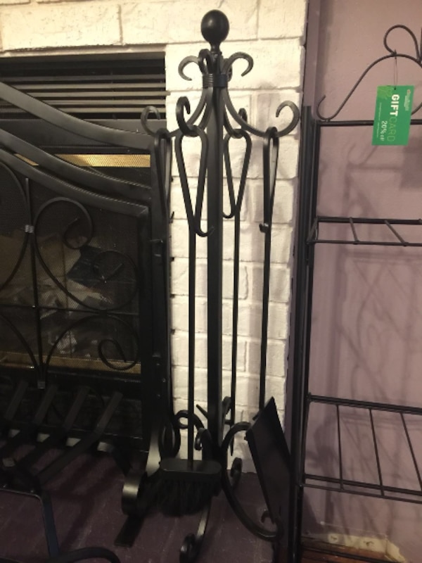 5 Pieces Scroll Fireplace Tools Set Black Cast Iron Fire Place Toolset 6bcf3bafe69e d160c918fad81b5