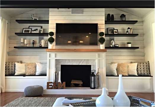 Shelves Over Fireplace Awesome Shelves Around Tv Superb 32 Elegant Over Tv Decor Home