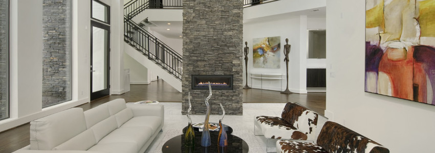 1 modern fireplace