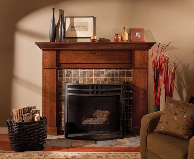 Simple Fireplace Lovely Mantel Of A True Craftsman Traditional Living Room