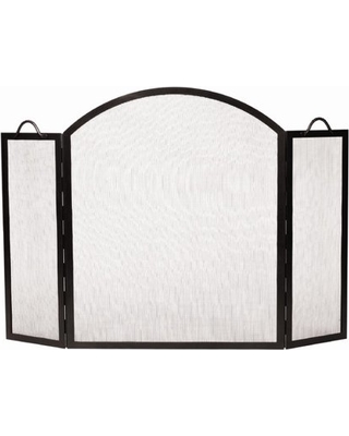 minuteman international 3 panel arched top twisted rope wrought iron fireplace screen