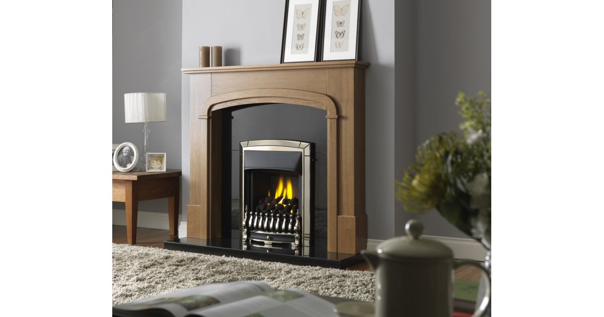 the dream slimline convector gas fire in pale gold by valor