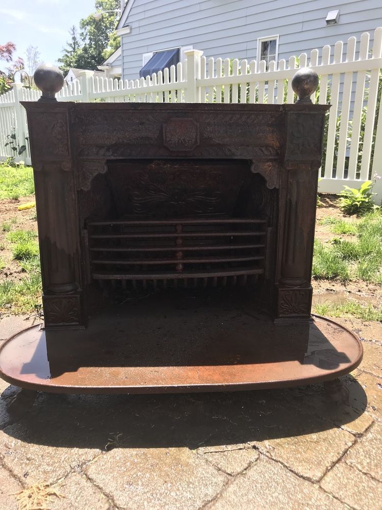 Antique Cast Iron franklin stove Coal wood Fireplace Insert f17d6341b78a31d6f8b6b4678c18b75b
