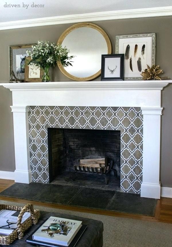 Spanish Tile Fireplace New Tile A Fireplace Love the Fireplace Tile and Layered Mirror