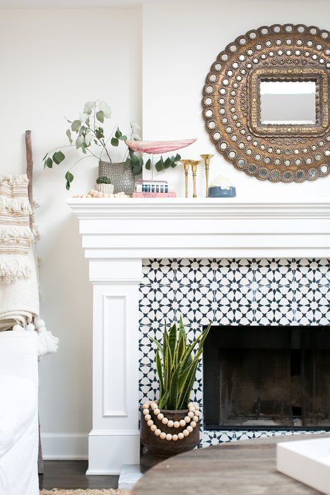 Spanish Tile Fireplace Unique Eclectic Living Room Design