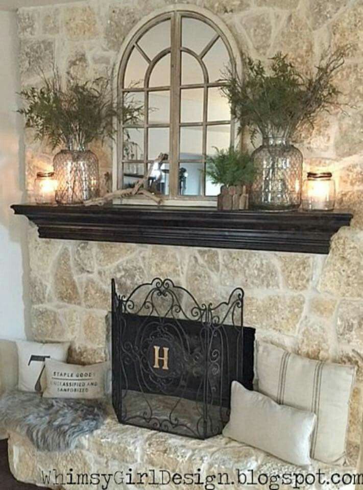 Stone Fireplace Mantel Luxury Decorating Mirror Over Fireplace …