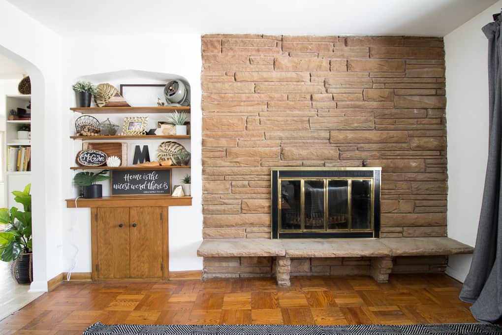 Black Painted Fireplace How to Paint Stone Fireplace Black Painted FIreplace 1 of 12