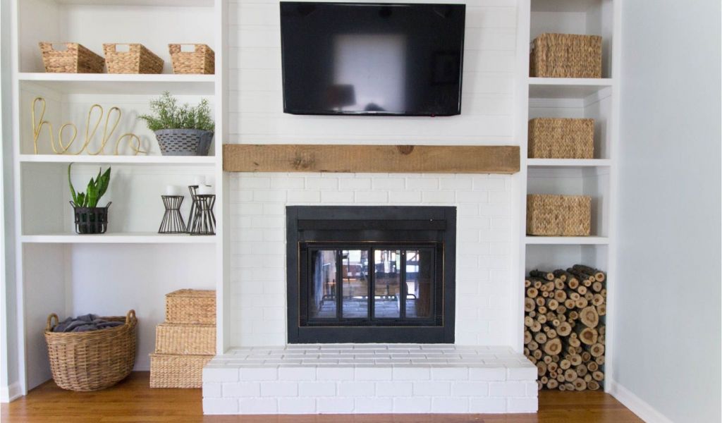 Stone Fireplace Remodel Lovely Refurbished Fireplaces Built In Shelves Around Shallow Depth