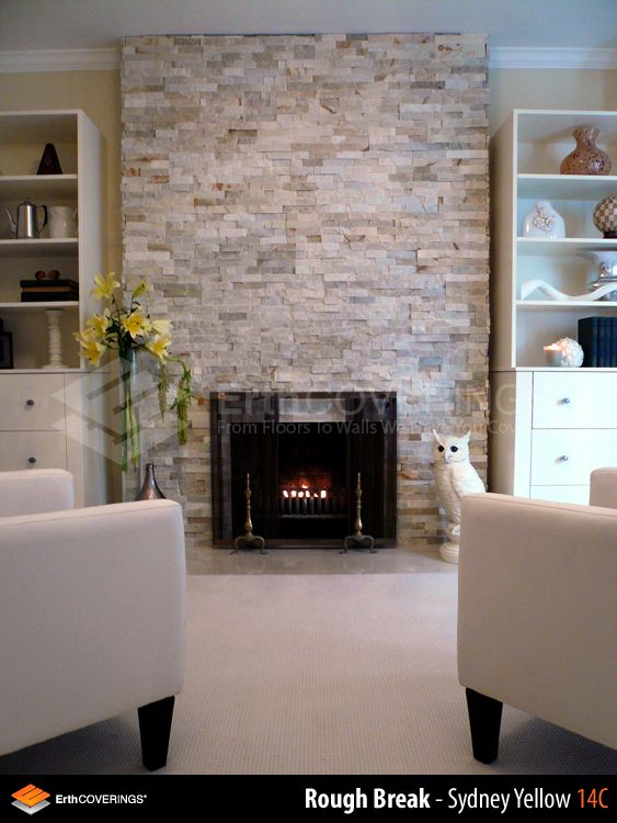 Stone Fireplace Surrounds Unique Living Room Fireplace Clad In Erthcoverings Sydney Yellow