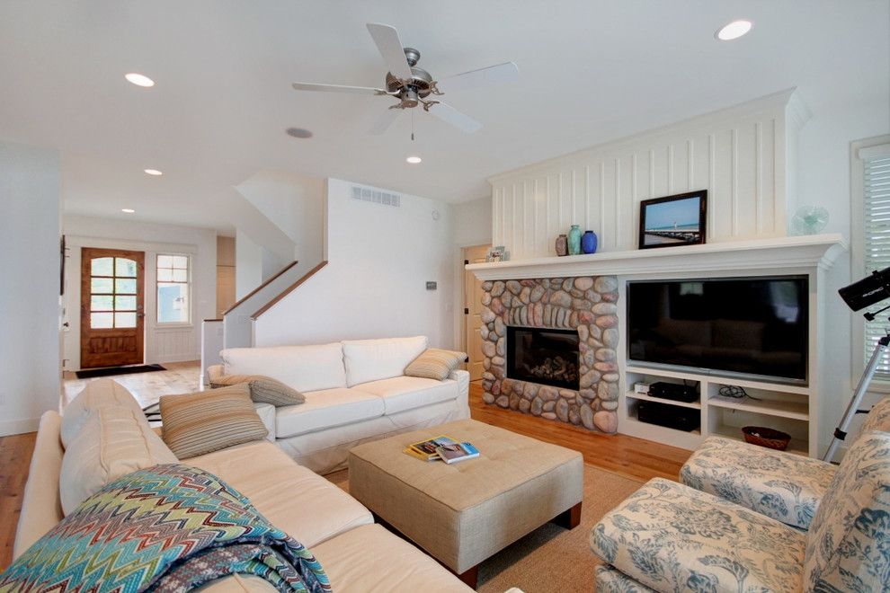 Stone Fireplace with Tv Above New Side by Side Tv and Fp Wall River Rock