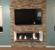 Stone Fireplace with Tv Beautiful Ventless Fireplace with Airstone Wall All Done for Under