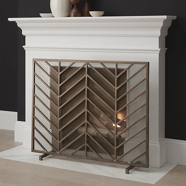 Tall Fireplace Screen Unique Chevron Brass Fireplace Screen Living Rooms