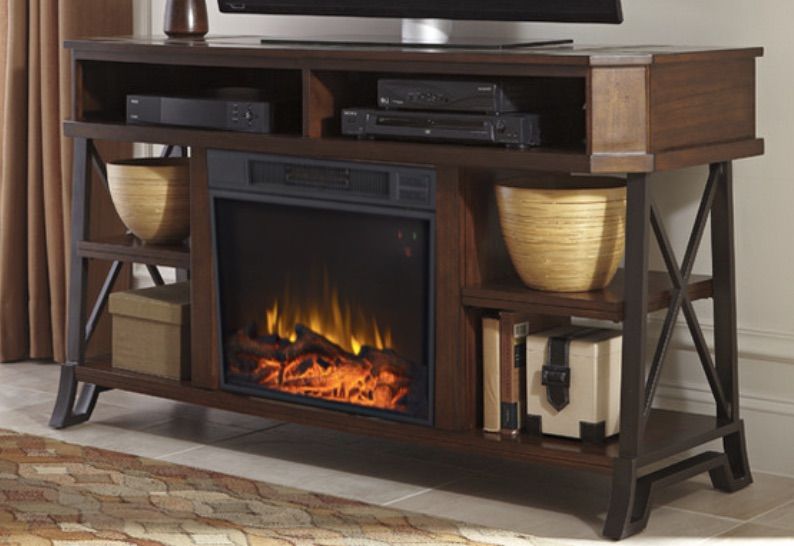 Television Stand with Fireplace Unique Bristol Industrial Fireplace