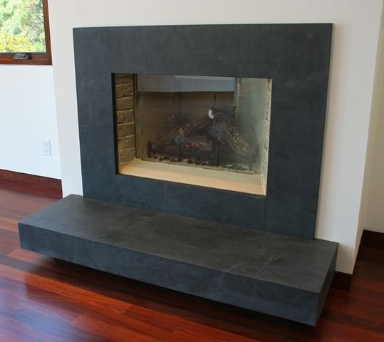 The Fireplace Beautiful Brazilian Black Slate Fireplace Surrounds