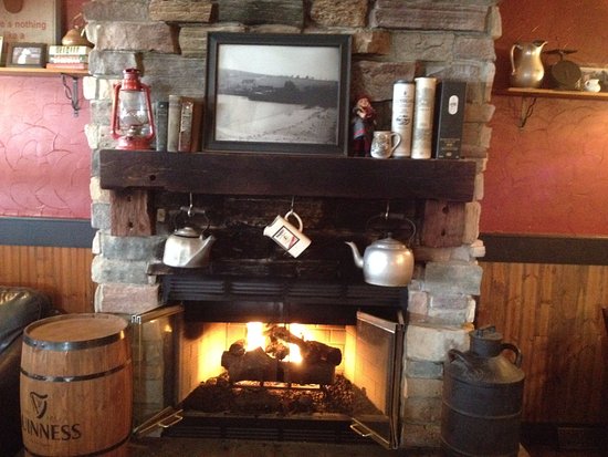 enjoy a pint by the fireplace