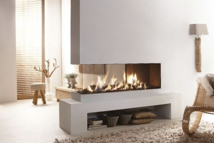 Three Sided Gas Fireplace Awesome Triple Sided Project Fireplace In 2019