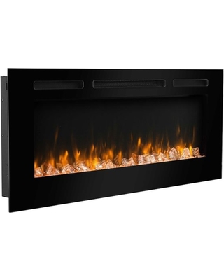 puraflame 50 in wall recessed electric fireplace touch screen control panel