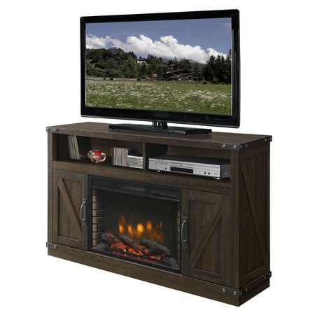 Muskoka Aberfoyle 53" Media Electric Fireplace Rustic Brown Finish